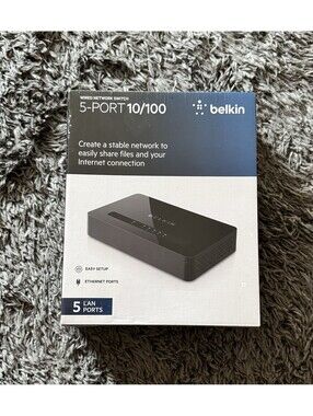 BELKIN Wired Network Switch 5-Port 10/100, (NEW/Sealed)